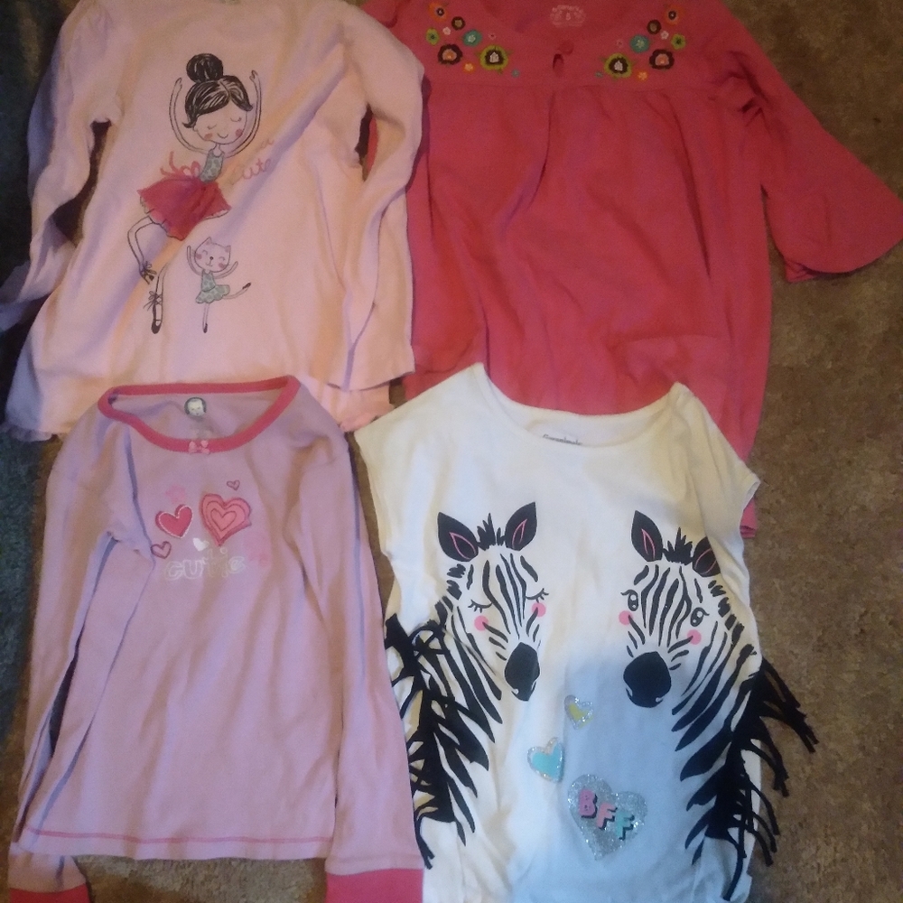 Little girls short sleeve shirts and long sleeve  4t